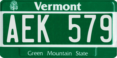 VT license plate AEK579