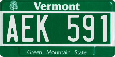 VT license plate AEK591