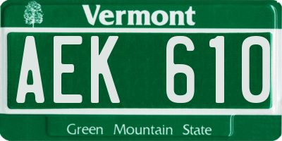 VT license plate AEK610