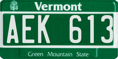VT license plate AEK613