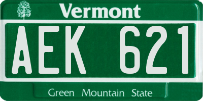 VT license plate AEK621