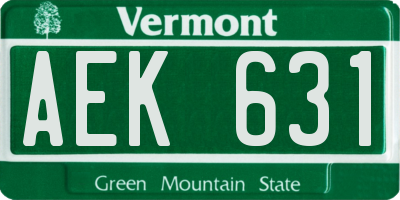 VT license plate AEK631