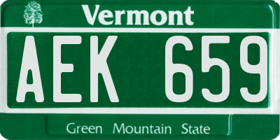 VT license plate AEK659