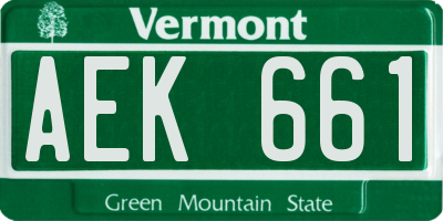 VT license plate AEK661