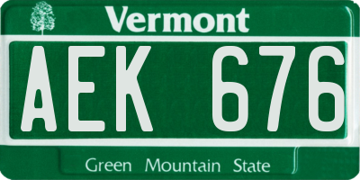 VT license plate AEK676