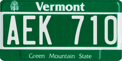 VT license plate AEK710