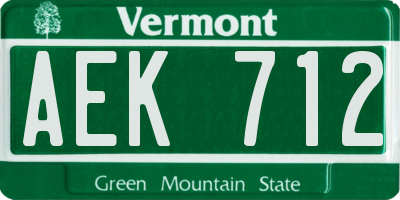 VT license plate AEK712