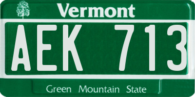 VT license plate AEK713