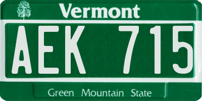 VT license plate AEK715