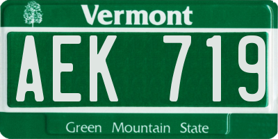 VT license plate AEK719
