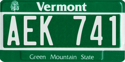 VT license plate AEK741