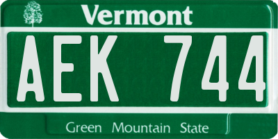 VT license plate AEK744