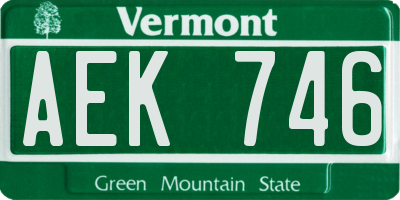 VT license plate AEK746