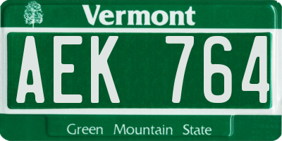 VT license plate AEK764