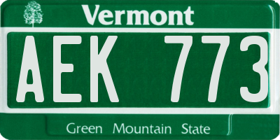 VT license plate AEK773