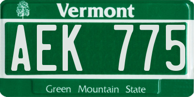 VT license plate AEK775