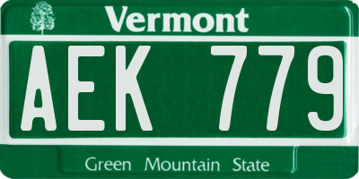 VT license plate AEK779