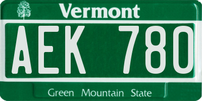 VT license plate AEK780