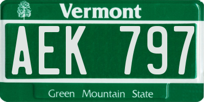 VT license plate AEK797
