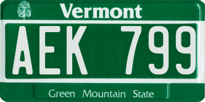 VT license plate AEK799