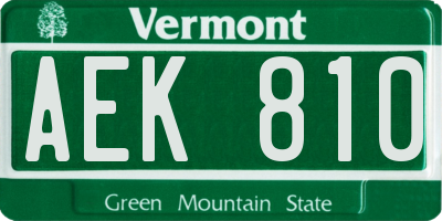VT license plate AEK810
