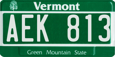 VT license plate AEK813