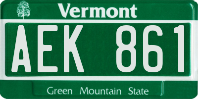 VT license plate AEK861