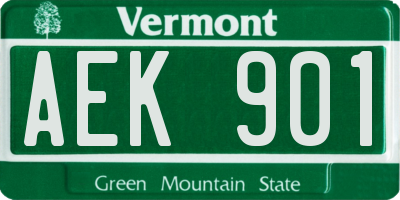 VT license plate AEK901