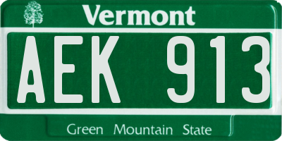 VT license plate AEK913
