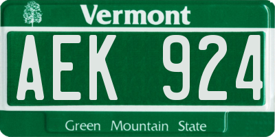 VT license plate AEK924
