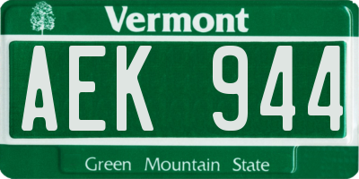 VT license plate AEK944