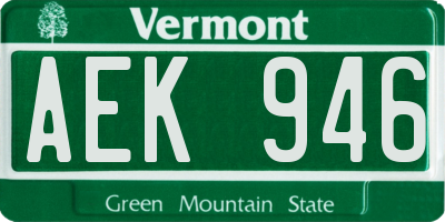 VT license plate AEK946