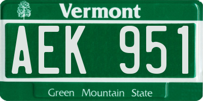 VT license plate AEK951