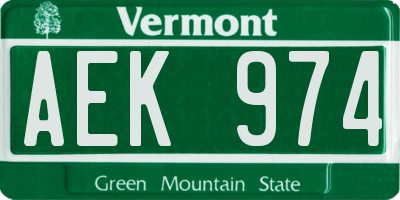 VT license plate AEK974