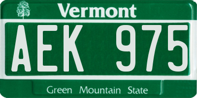 VT license plate AEK975