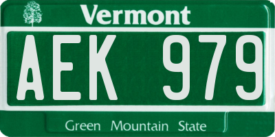 VT license plate AEK979