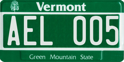 VT license plate AEL005