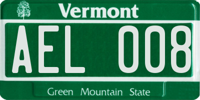 VT license plate AEL008
