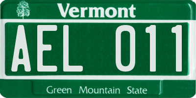 VT license plate AEL011