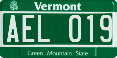 VT license plate AEL019