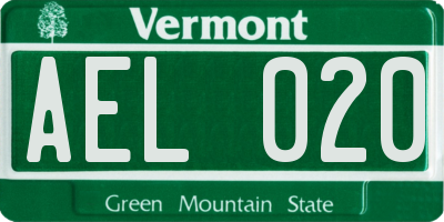 VT license plate AEL020