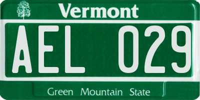 VT license plate AEL029