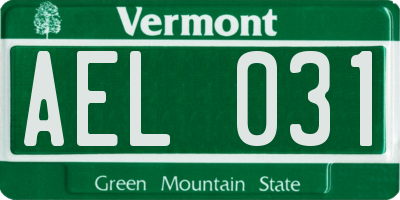 VT license plate AEL031