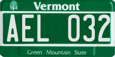 VT license plate AEL032
