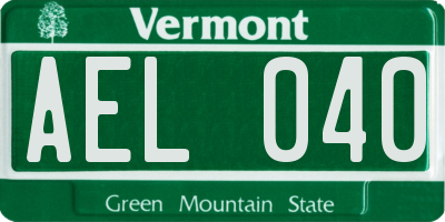 VT license plate AEL040
