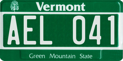 VT license plate AEL041