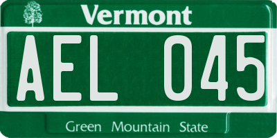 VT license plate AEL045