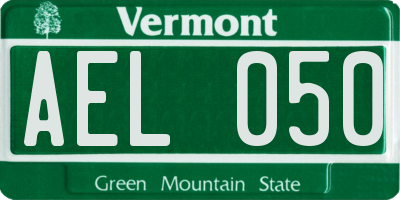 VT license plate AEL050