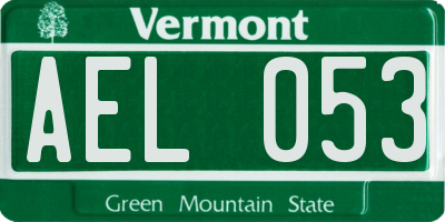 VT license plate AEL053