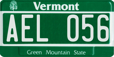 VT license plate AEL056
